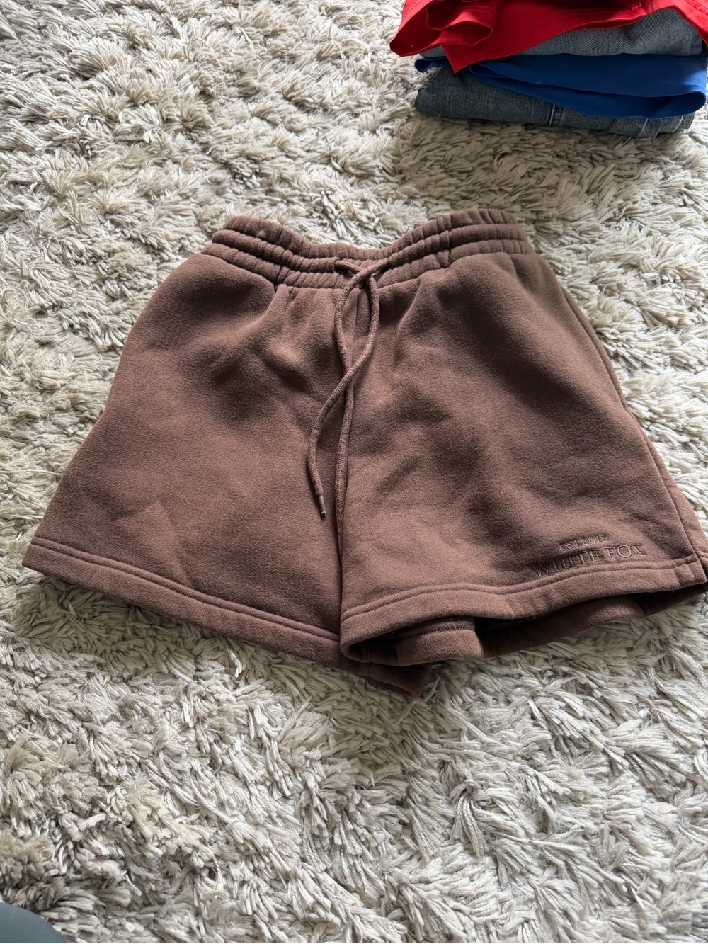 White fox Boutique Brown Fleece Women’s Drawstring Shorts